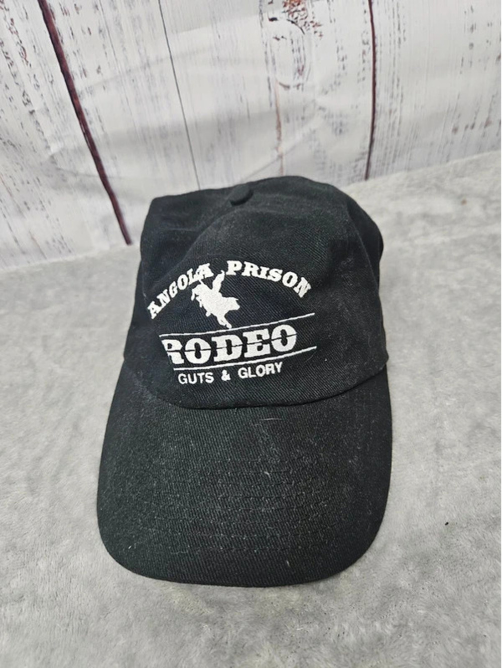 Black Angola Prison Hat With Adjustable Strap